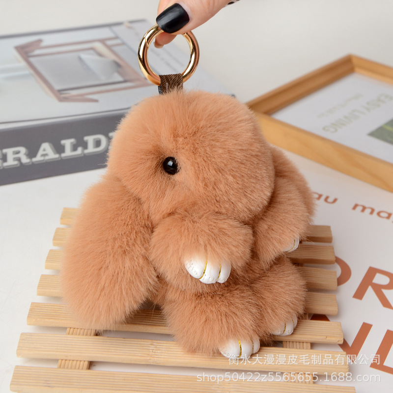 Factory Wholesale Imitate Rex Rabbit Fur Jonstew Pendant Cute Mengmeng Bunny Plush Bag Mobile Phone Car Decoration Keychain