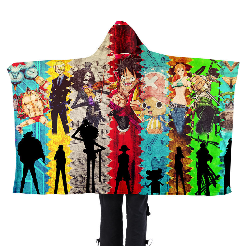 日漫海贼王系列披风斗篷 3d数码印花动漫周边毛毯cosplay动漫周边