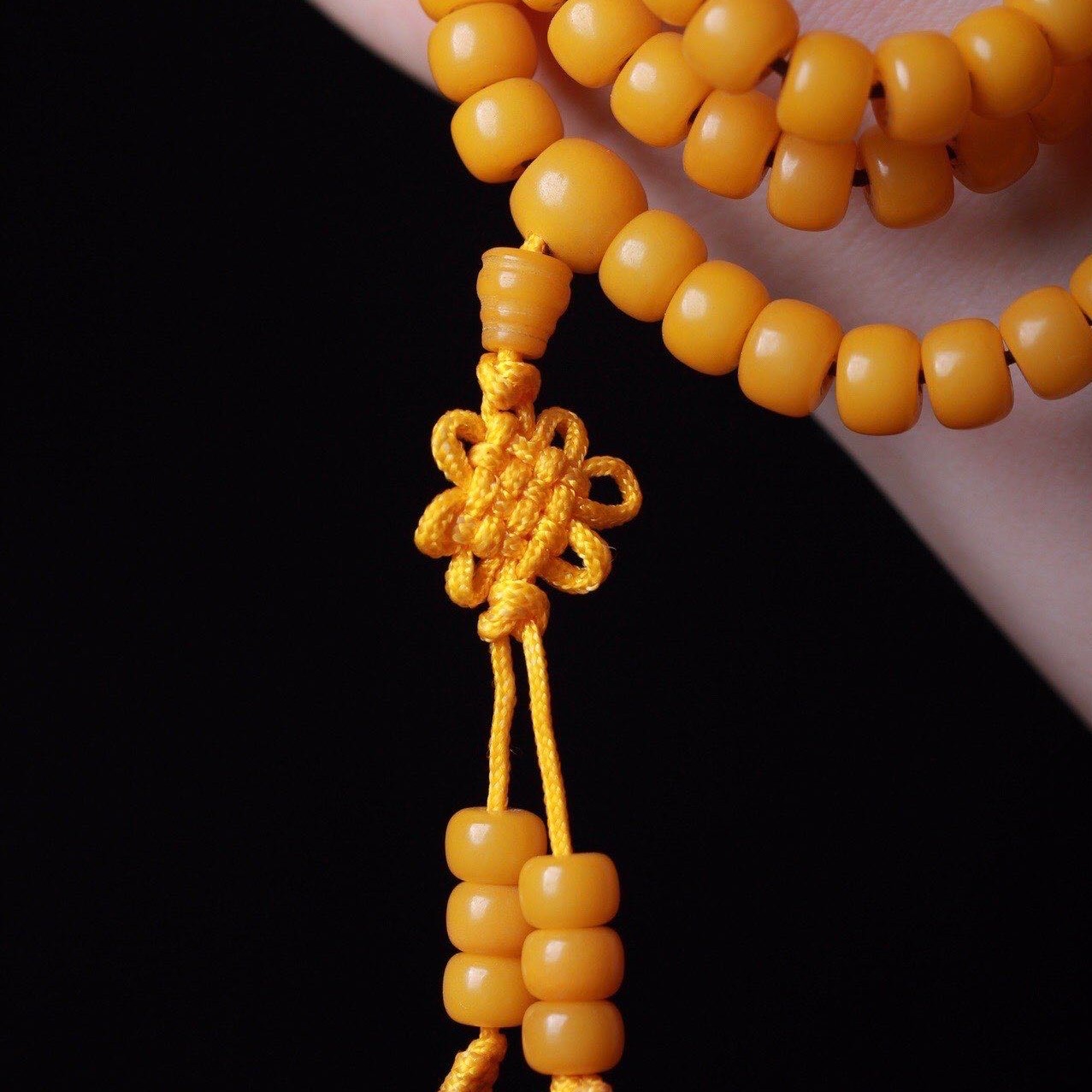 菩提根自然陈籽玉化黄色菩提佛珠手串修行108颗手链项链念珠批发