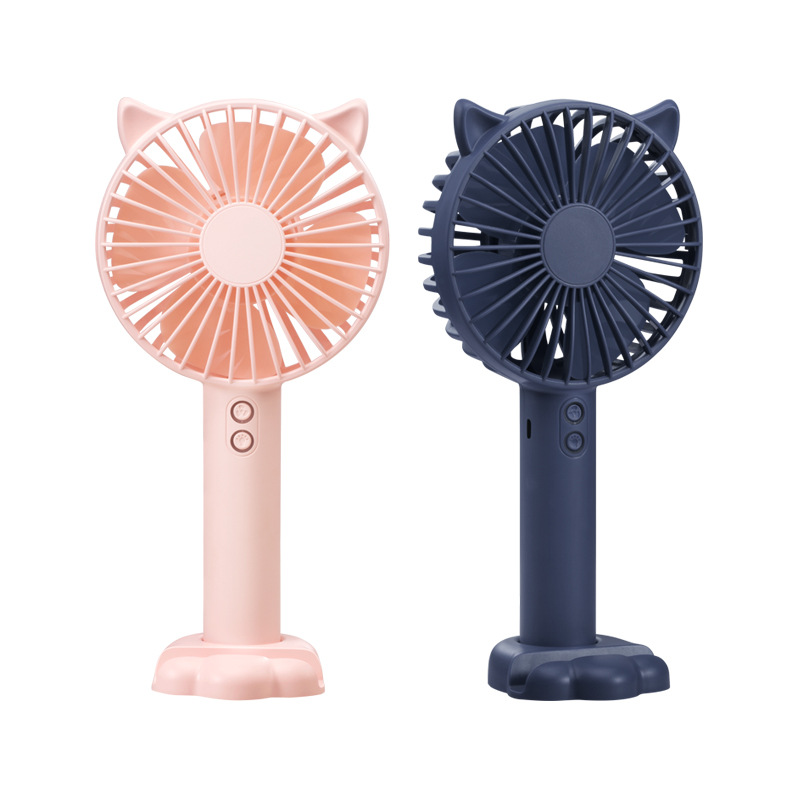 Usb Handheld Small Fan Mini Portable Rechargeable Student Desktop Night Light Mute Small Electric Fan Wholesale