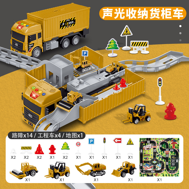 Oversized Children's Car Wagon Engineering Excavator Crane Toy Truck Alloy Suit Boy Tower Crane Container