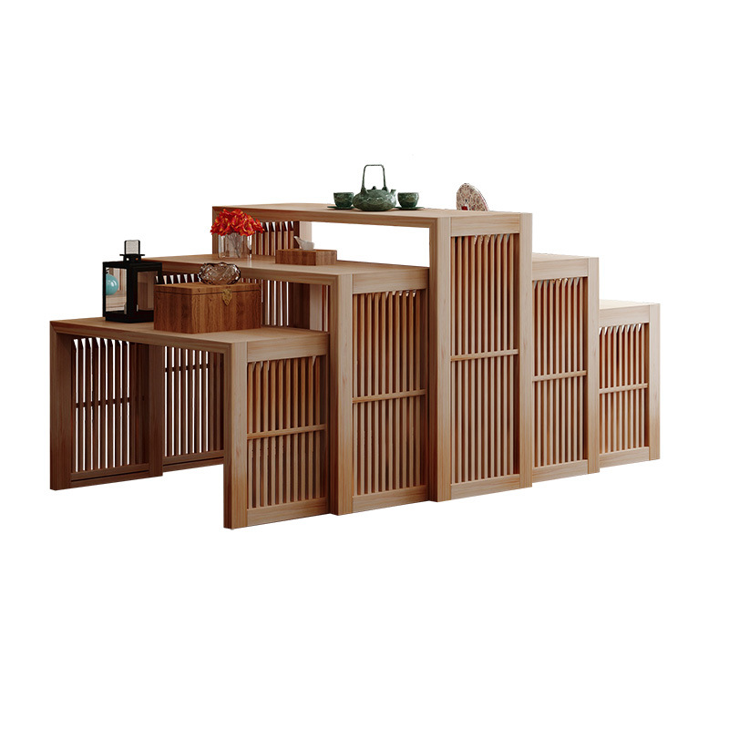 茶叶中岛柜商用展览流水台礼品茶叶中式货架展会产品陈列台置物架