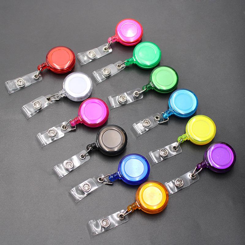 SOURCE Factory Transparent Color Back Splint Can Buckle Retractable Buckle Pull Peels Wire Grip Wire Grip Badge Clip Reel Wheel