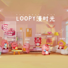 粉色LOOPY漫时光盲盒手办批发创意小粉狸可爱公仔摆件女生日礼物