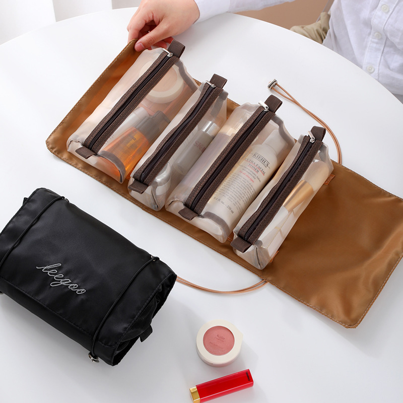 Lazy Four-in-One Cosmetic Bag Ins Style Cosmetics Storage Bag Portable Travel Storage Portable Toiletry Bag Wholesale