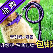 大型犬狗链子大狗牵引绳带狗绳狗项圈阿拉斯加德牧金毛狗狗牵引绳