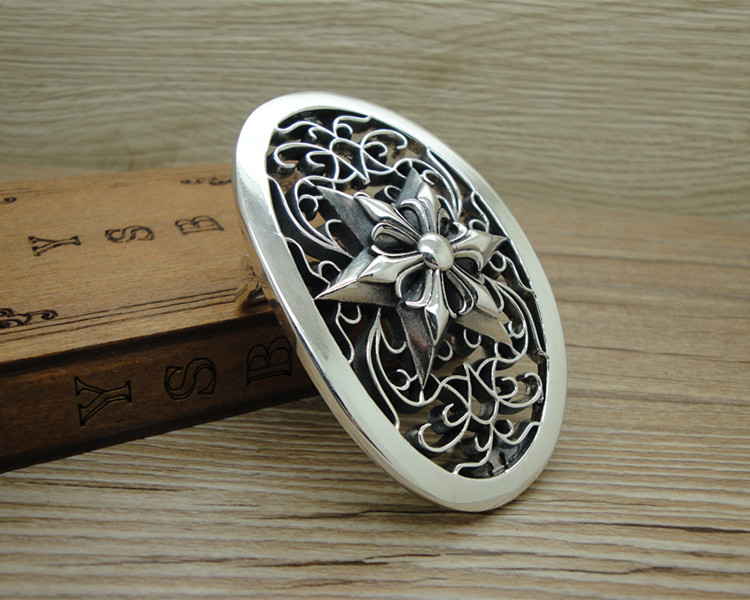 ch复刻高挡男士复古配饰纯银皮带扣头权志龙gd欧美泰银腰带扣平滑