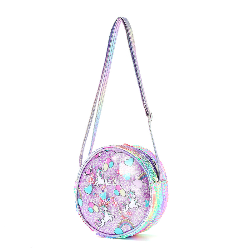 New Sequined Unicorn Crossbody Bag GREAT Rainbow Glitter Waist Bag Children Student Girl Cartoon Shoulder Bag