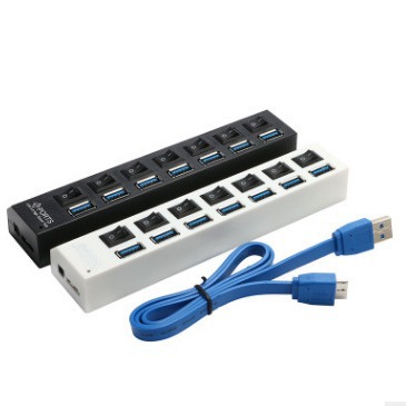 USB 3.0HUB 7口3.0集线器 USB3.0分线器 usb一拖七hub独立开关