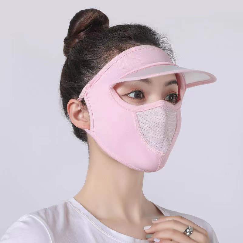 防晒面罩女全脸夏季防风冰丝面部防护口罩透气户外骑车脸基尼装备