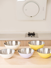 奶油色不锈钢料理盆厨房烘焙沙拉碗家用洗菜盆食品级304和面盆子
