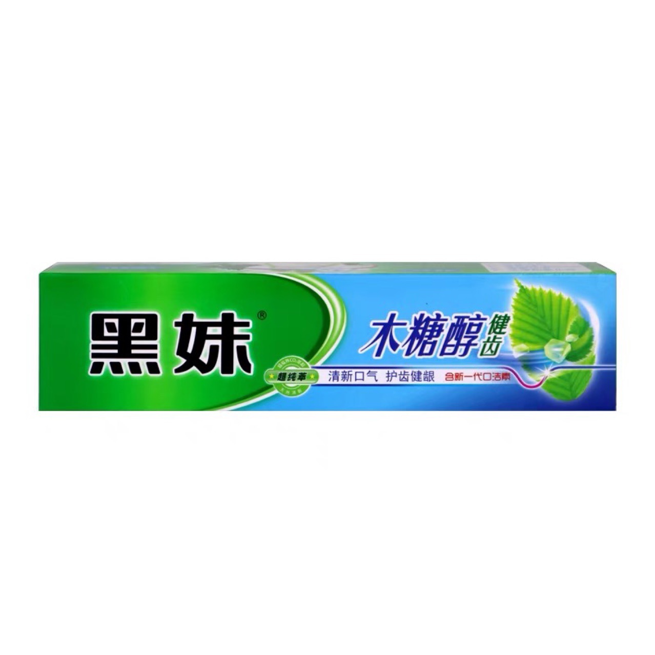 黑妹木糖醇牙膏清新口气防蛀固齿牙膏 含氟家庭110g