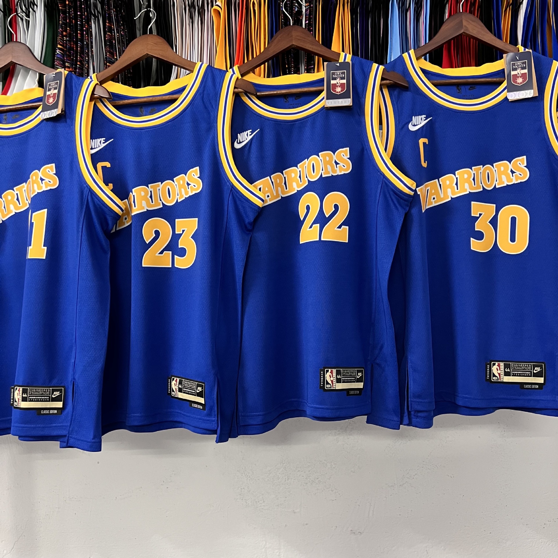 23赛季勇士队复古版30号库里23号格林11号汤普森3号普洱nba球衣