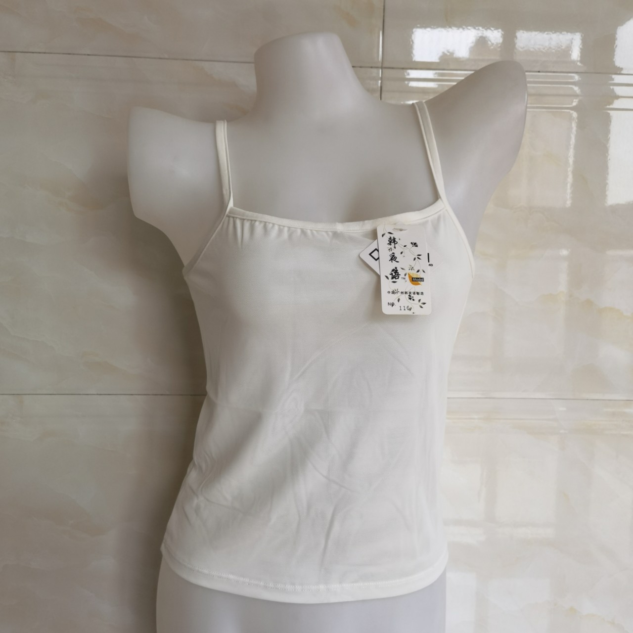 夏季新款网纱女士吊带背心性感半透明薄款纯色打底百搭细吊带上衣