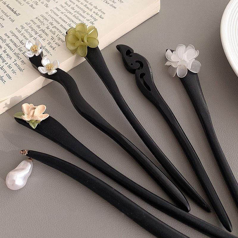 ebony hairpin hair band women‘s ancient style new chinese style hair clasp headdress for han chinese clothing simple modern hairpin cheongsam wooden hair clasp