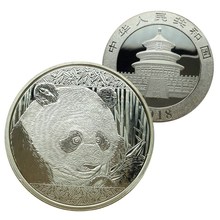 1PCS Chinese Panda Silver plated Coin with shell Souvenir co