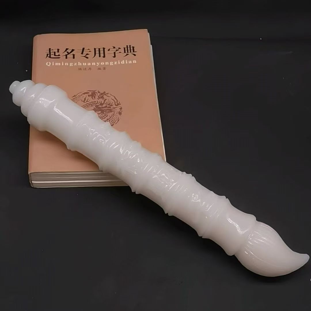 天然汉白玉金榜题名大笔进财毛笔规格6x6x40cm重约1.85kg送礼佳品
