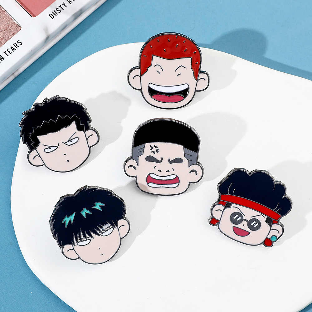 热销卡通篮球动漫灌篮高手胸针人物周边胸章流川枫樱木衣服配饰