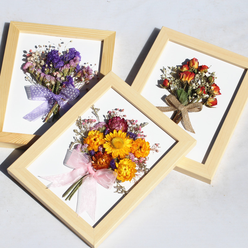 干花相框diy材料包摆台团建沙龙亲子活动永生花生日教师节礼物