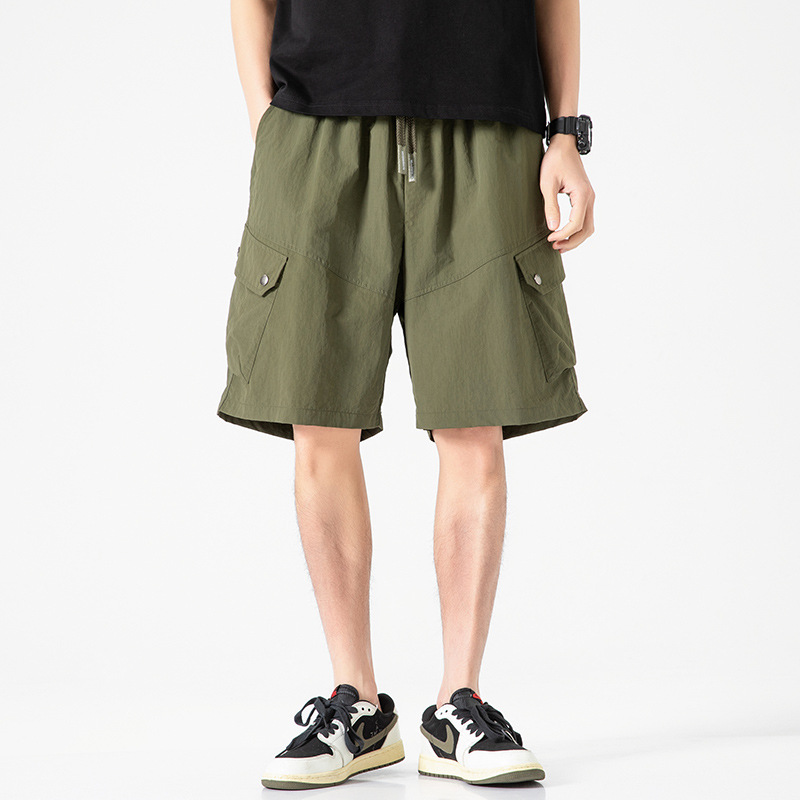 日系潮牌工装短裤男夏季机能风大口袋宽松休闲山系复古户外-阿里巴巴