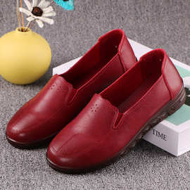 2021新款果冻底中老年妈妈鞋皮鞋老北京布鞋女单鞋软底舒适鞋批发