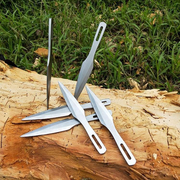 飞刀子飞镖暗器野外求生刀子练习训练刀道具钢针投掷柳叶飞针野外