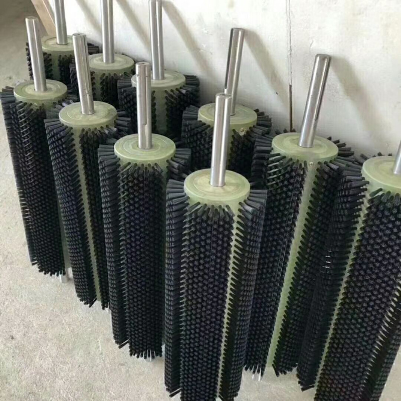 工业毛刷辊 滚筒毛刷 除尘清洗尼龙毛刷辊 空心圆形刷可按需定制