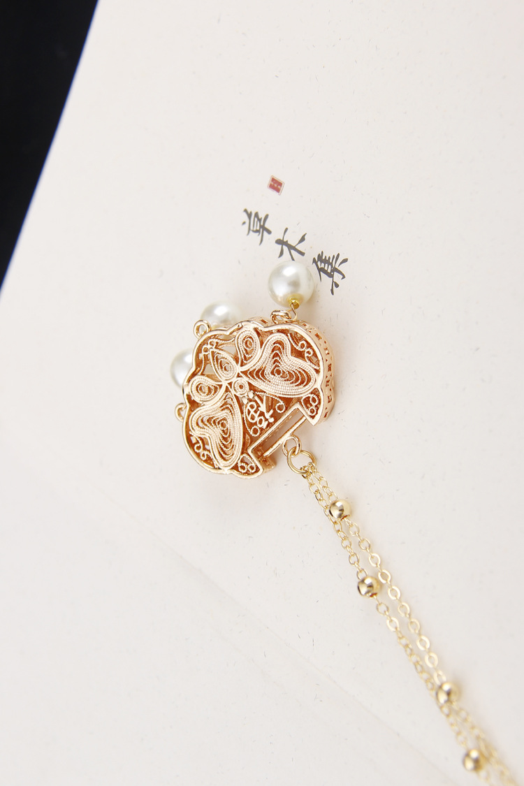 纯铜保色原创设计古风长命锁吊坠璎珞项圈红楼梦汉服平安锁项链女