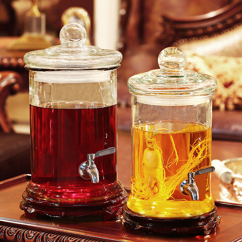 玻璃泡酒瓶子带龙头瓶瓶安安酿葡萄酒水果酵素药酒瓶人参大密封罐