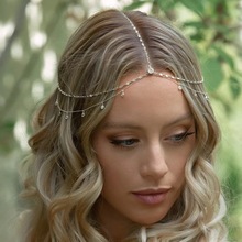 速卖通热销水钻吊坠头饰简约新娘婚纱闪亮发饰发箍女士 Hair band