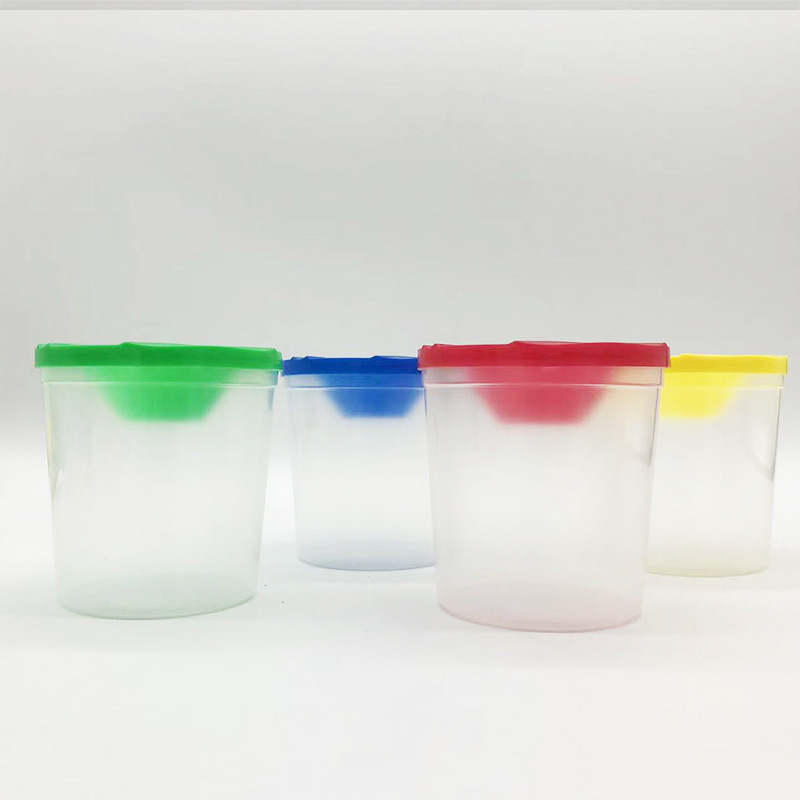 Factory Direct Plastic Transparent Pen Washing Container Color Mixing Cup Children's Painting Creative Pen Washing Bucket Wholesale