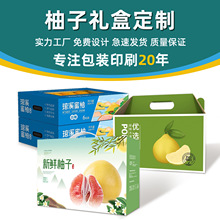 定制柚子礼盒包装盒2个4个装蜜柚沙田柚西柚水果包装箱红心柚彩箱