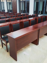 会议室会议桌椅组合1.2米长条桌双人实木油漆条形办公桌培训桌子