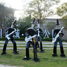 户外抽象音乐人物造型玻璃钢摆件学校广场景观商业街乐团装饰摆件