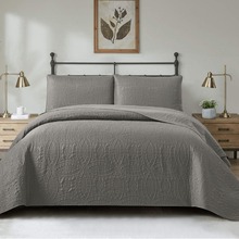 跨境床上用品绗缝被超声波床盖夹棉床罩双人空调被三件套纯色床单