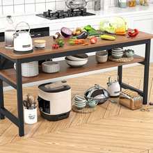 PHZ0批发厨房落地置物架专用极窄边柜长条桌子切菜桌家用操作工作