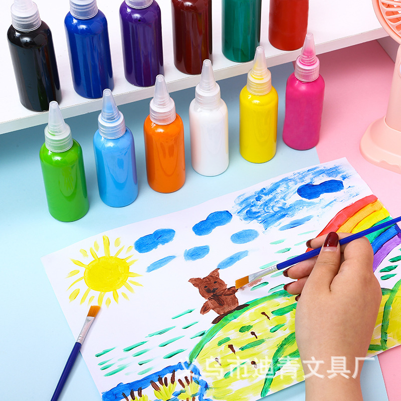 60ml12 Color Children's Painting Watercolor Children's DIY Graffiti Painted Finger Painting Washing Paint