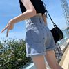 508 Denim shorts Paige 2022 new pattern summer Thin section Korean Edition Easy Show thin ins black