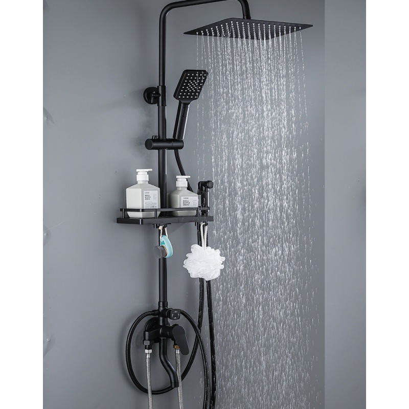卫浴花洒家用明装淋浴套装铜浴室明管增压淋浴器沐浴淋雨喷头跨境