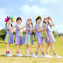 儿童夏季校服套装2024新款中小学生韩版运动服幼儿园园服短袖班服