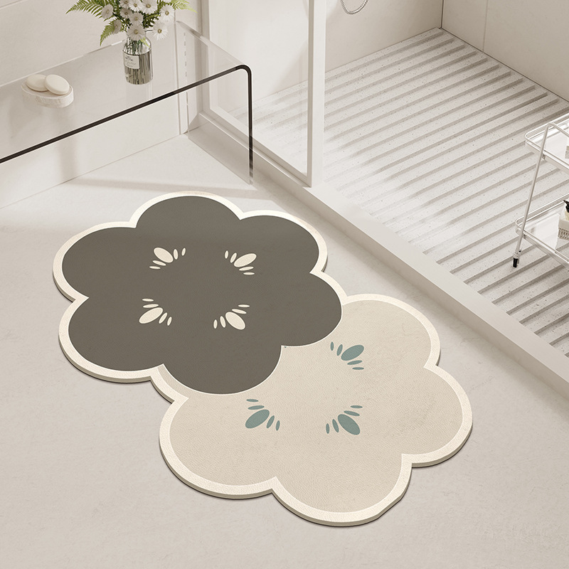 Special-Shaped Flower-Shaped Bathroom Absorbent Mat Diatom Ooze Entry Door Bathroom Entrance Quick-Drying Non-Slip Mat Foot Mats Wholesale