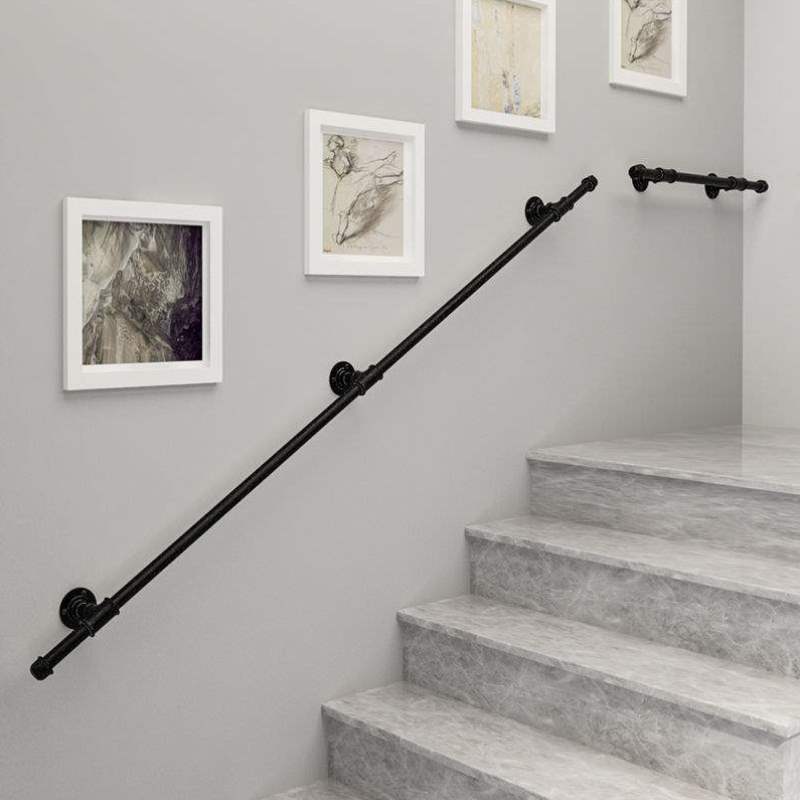 铁艺水管楼梯扶手简约家用壁挂室内阁楼靠墙老人防滑幼儿园铁拉手