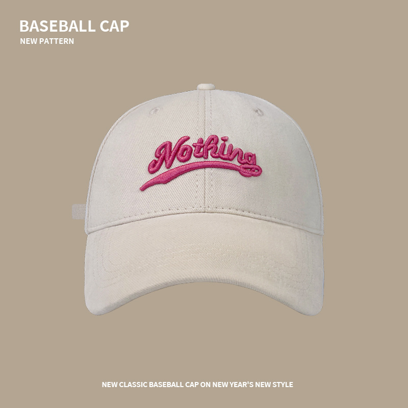 Baseball Hat Men's Korean-Style Fashion Brand Brushed Embroidered Letters plus-Sized Deepening Wide Brim Versatile Face-Looking Small Peaked Cap Women