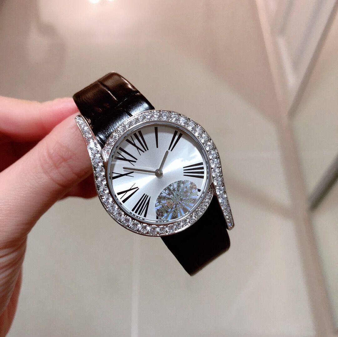 全新gala罗马表盘瑞士石英手表女ins风镶钻69气质优真皮女表包