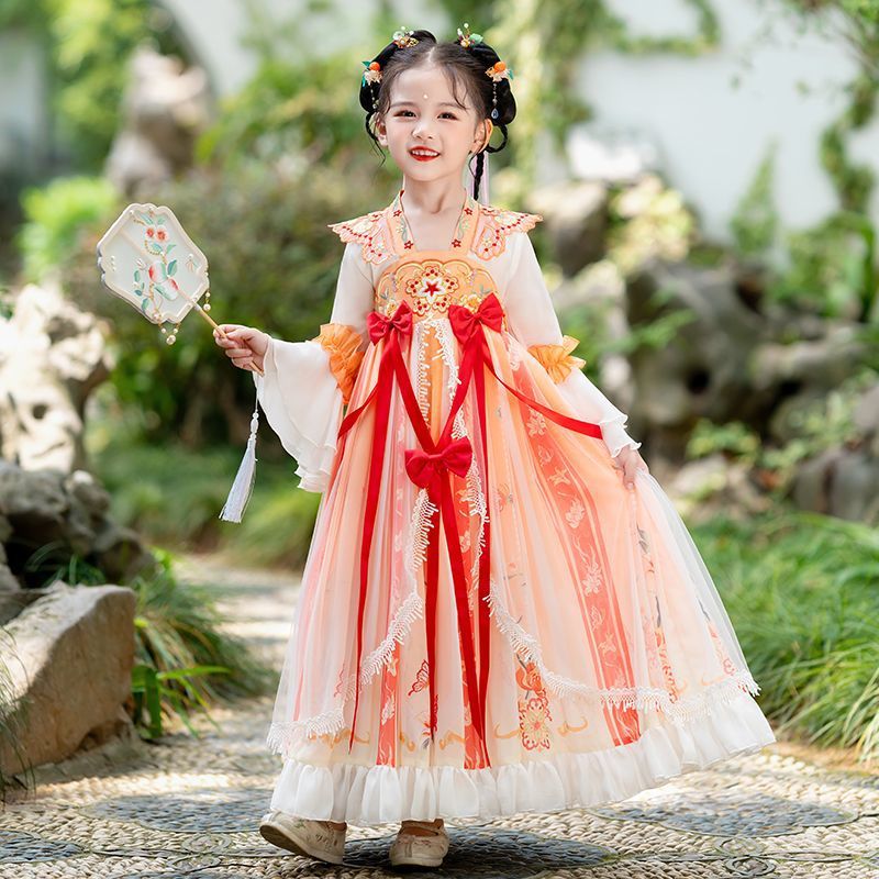 汉服儿童飘逸超仙夏季女童长袖公主纱裙小女孩新款古装汉服儿童女
