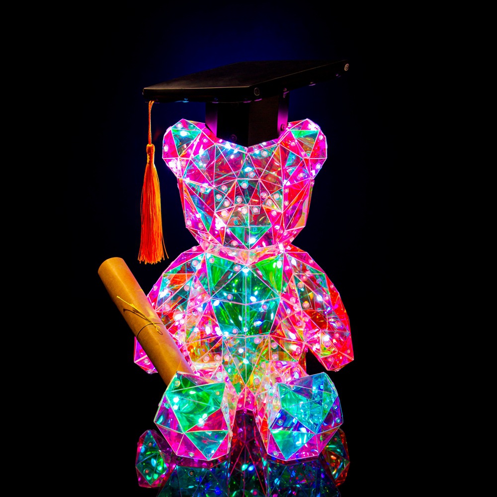 European and American Hot Colorful Luminous Bear Birthday Gift Creative Decoration Valentine's Day Gift Online Red Handmade Holiday Gift