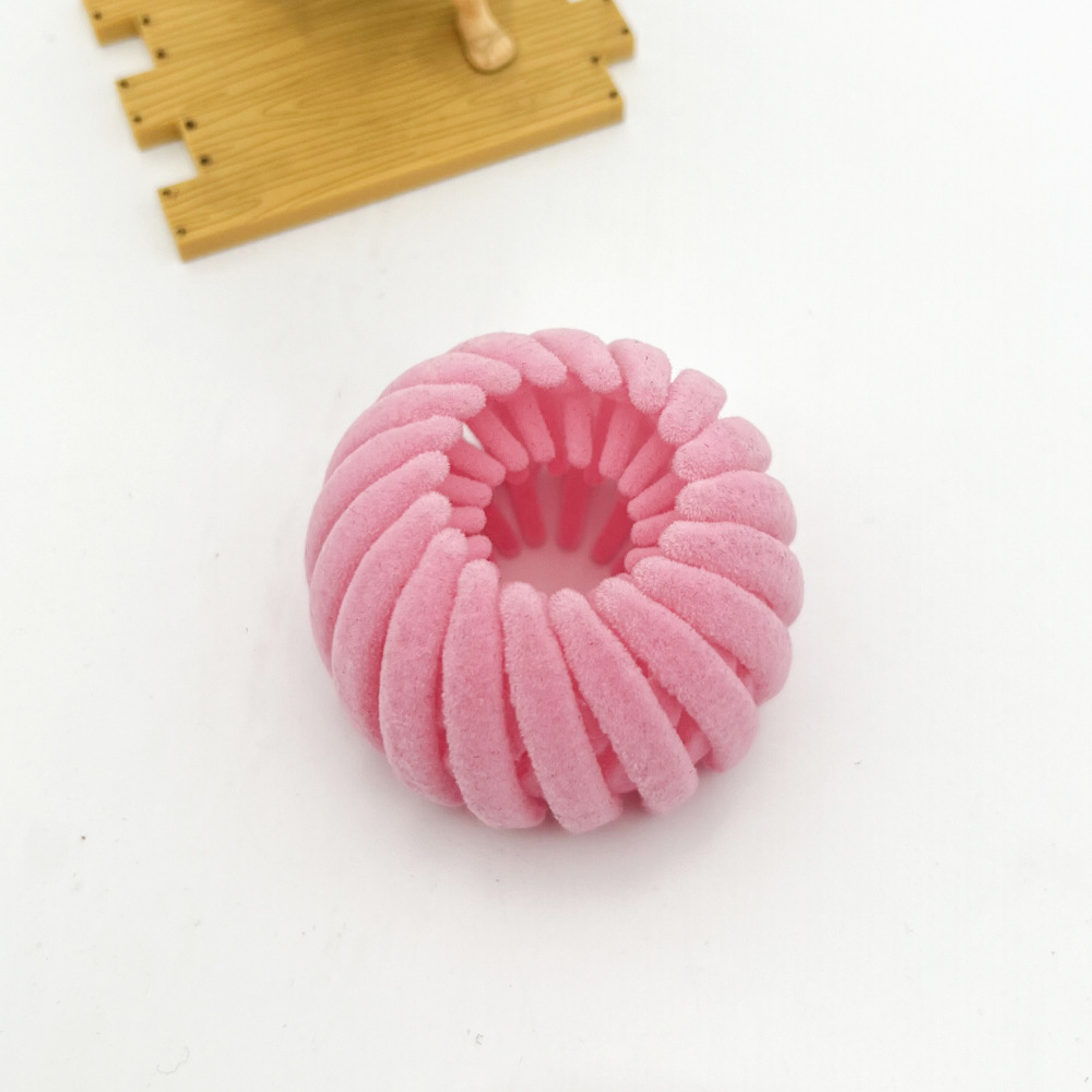 Korean Bun Bird's Nest Hair Band Candy Color Hair Clip Updo Hair Claw Hair Claw Clip Lazy Hair Claw Flocking Hair Clips Hair Accessories Ornament