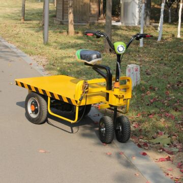 江西倒骑驴平板电动车 小型骑行搬运车仓库载货物流周转车载重300