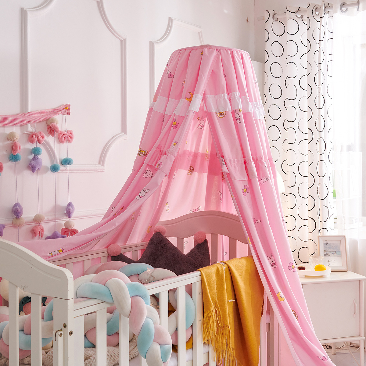 BB新生儿婴儿遮光床幔挡空调风床帘保暖儿童可爱婴儿床床头帐篷