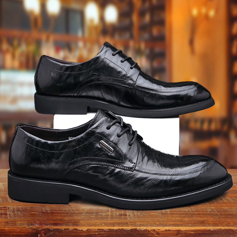 头层羊皮男士新款皮鞋男英伦真皮透气德比鞋商务正装男鞋工厂直销